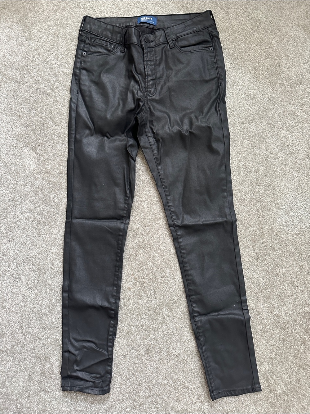 Old Navy Black Coated Skinny Jeans